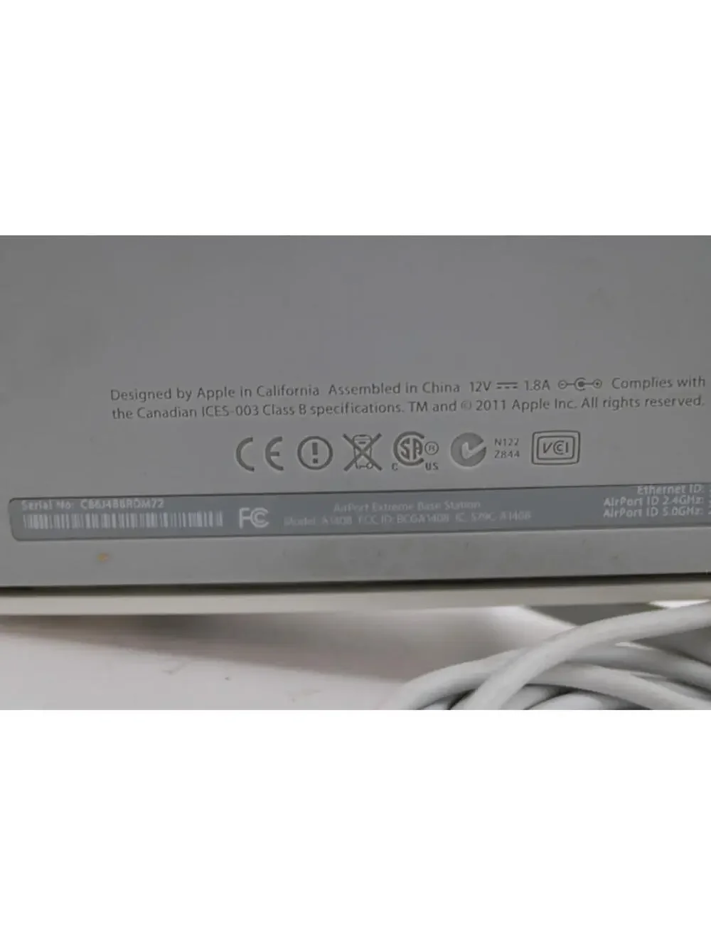 Apple A1408 AirPort Extreme 5th Gen Router White